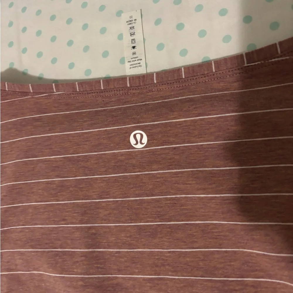 Lululemon Back in Action Long Sleeve Striped Mauve/Pink Top